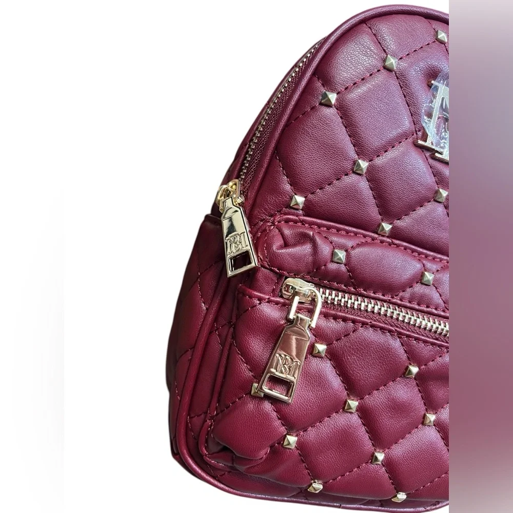 Badgley Mischka Small Diamond Quilted Studded Backpack NWT